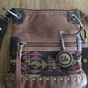 The Sak Brown and Black Patterned Crossbody Bag